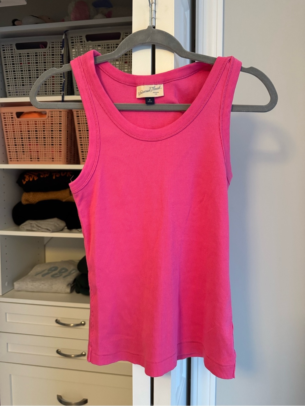 Universal Thread Pink Ribbed Tank Top - Picture 2 of 3